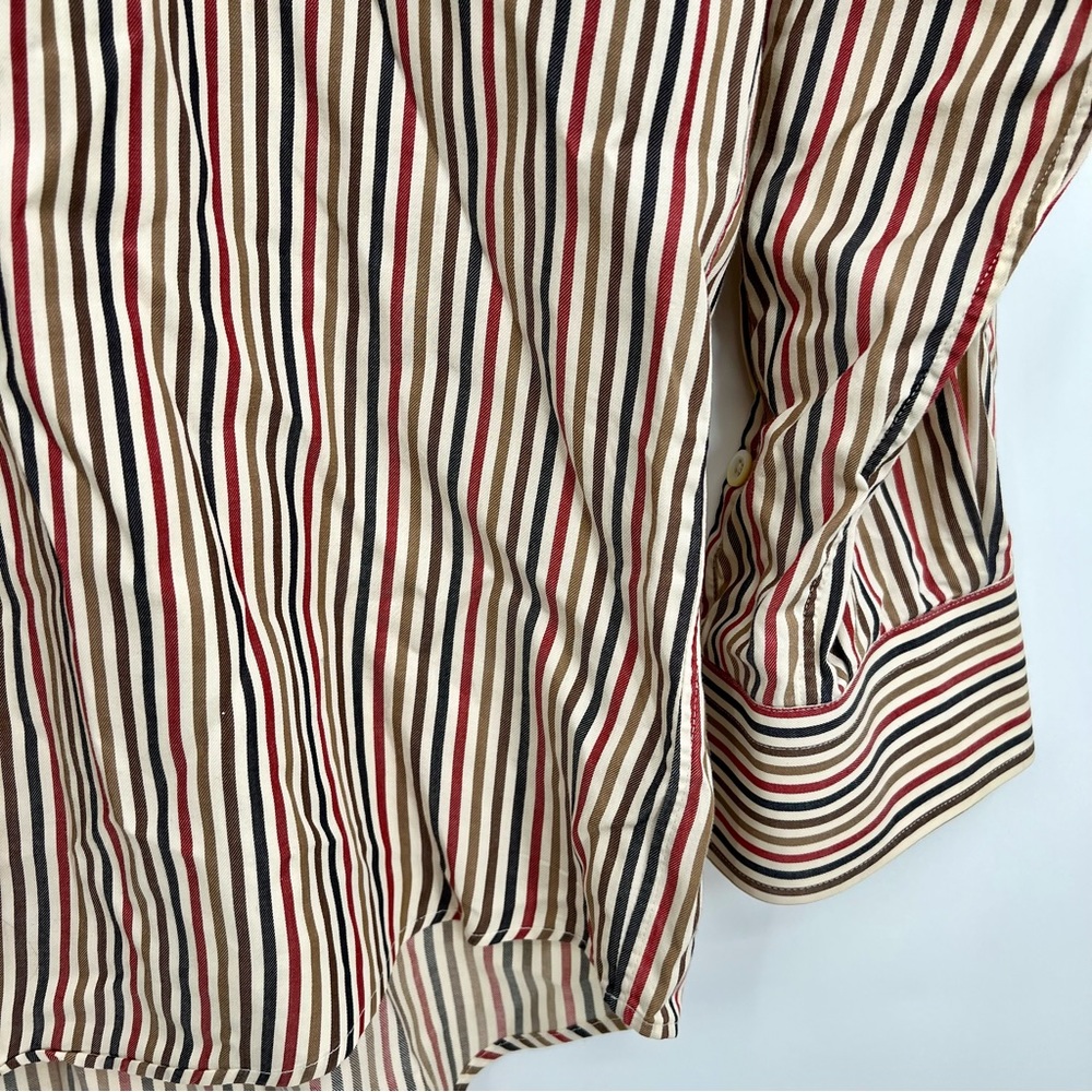 Burberry London Striped Button Up Shirt Long Sleeve Dress Shirt Cotton S - Picture 3 of 7